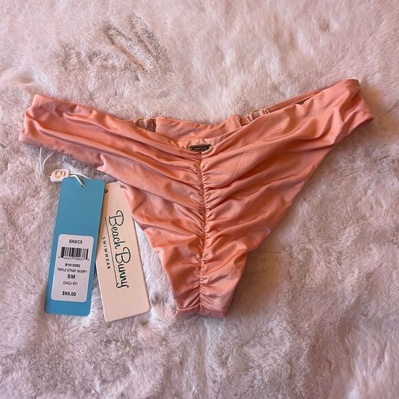 BEACH BUNNY BASICS TRIPLE STRAP SKIMPY BOTTOM - Picture 4 of 7